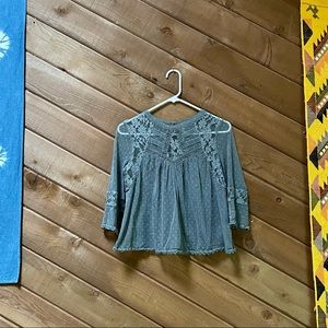 Free People Modern Romance Sheer Lace Top